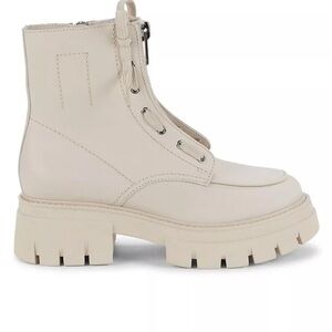 ASH Womans Lynne Leather Booties Cream Size EU 39 / US 8.5